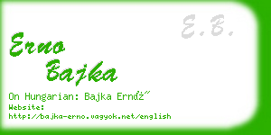 erno bajka business card